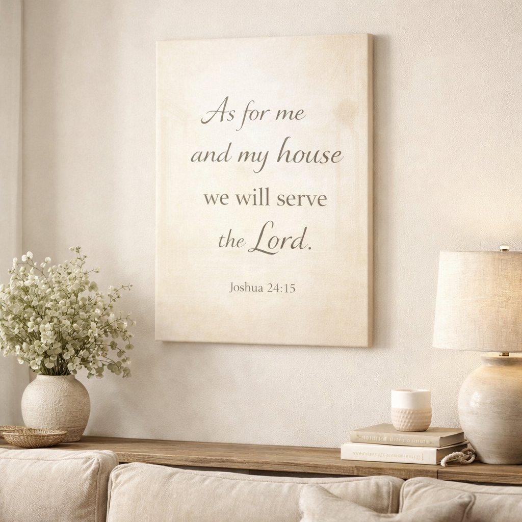 As for Me and My House – Joshua 24:15 Scripture Wall Canvas