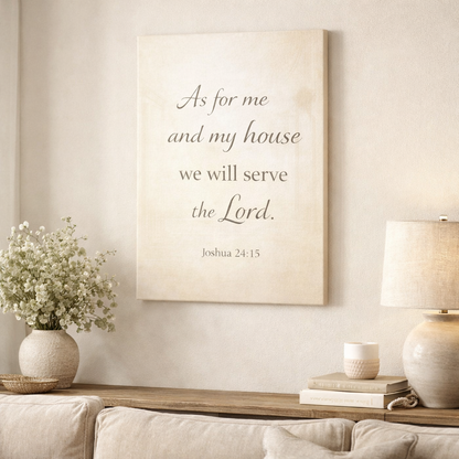As for Me and My House – Joshua 24:15 Scripture Wall Canvas