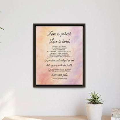 Love Is Patient Framed Wall Canvas