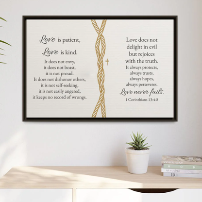 Love Is Patient Framed Wall Canvas