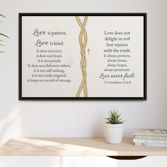 Love Is Patient Framed Wall Canvas