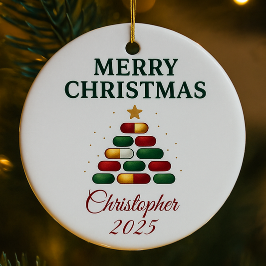 Christmas Pill Tree Ornament for Pharmacists