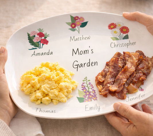 Personalized Platter with Birth Month Flowers