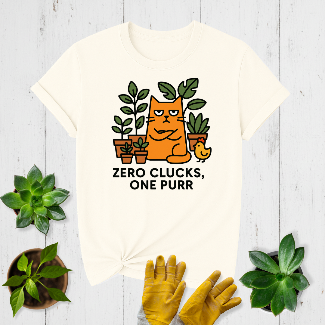 Sir Sproutsalot "Zero Clucks One Purr" T-shirt