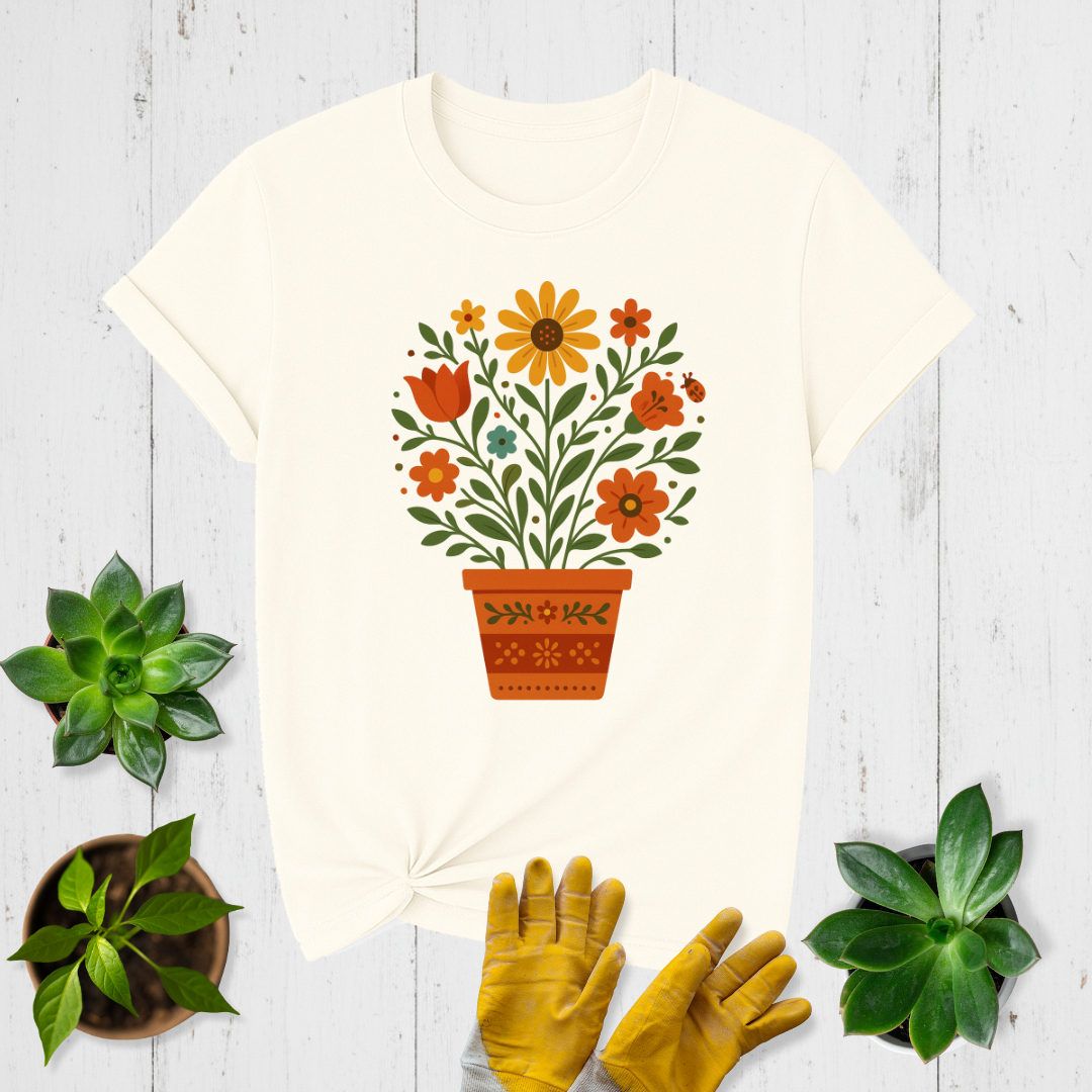 Terracotta Pot Bouquet T-shirt