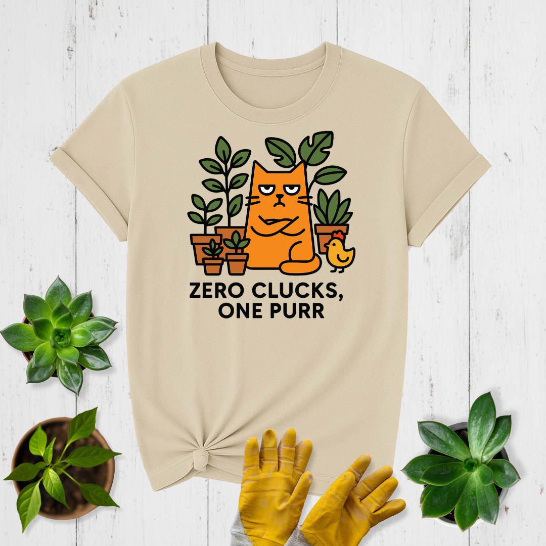 Sir Sproutsalot "Zero Clucks One Purr" T-shirt