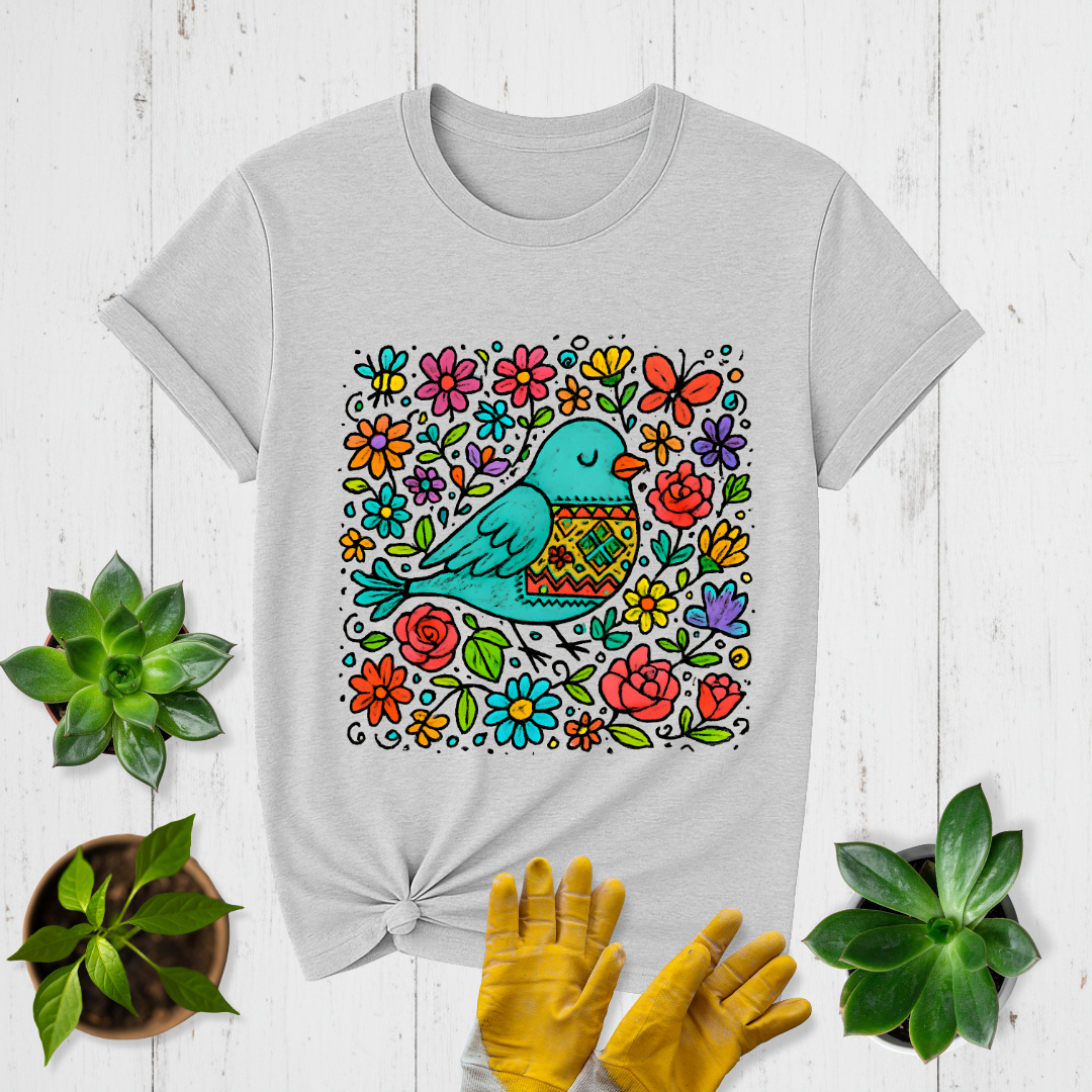 Sleeping Bird & Blooms T-shirt