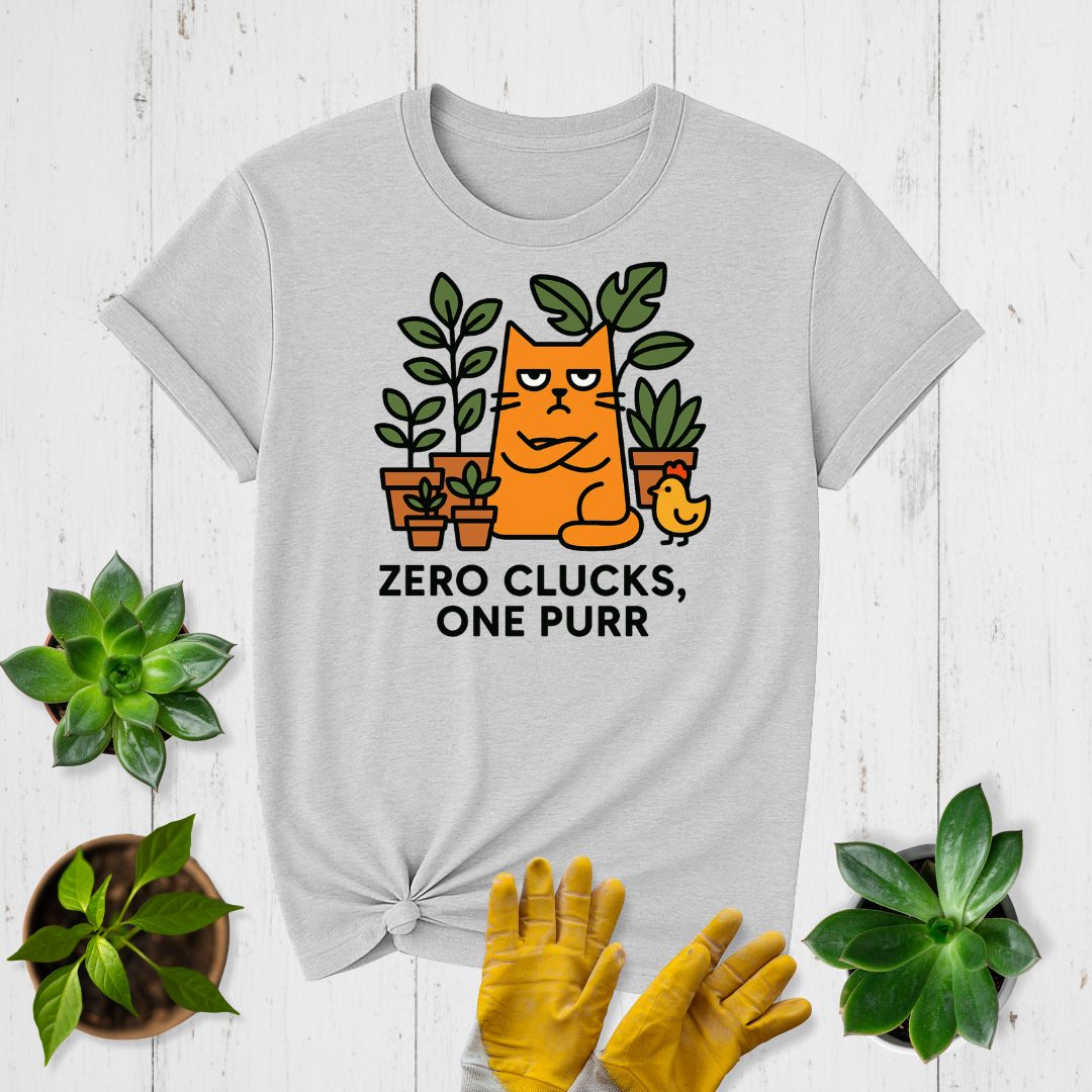 Sir Sproutsalot "Zero Clucks One Purr" T-shirt