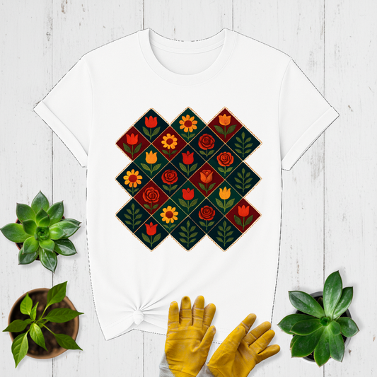 Folk Diamond Floral T-shirt
