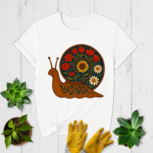 Folk Snail Garden T-shirt