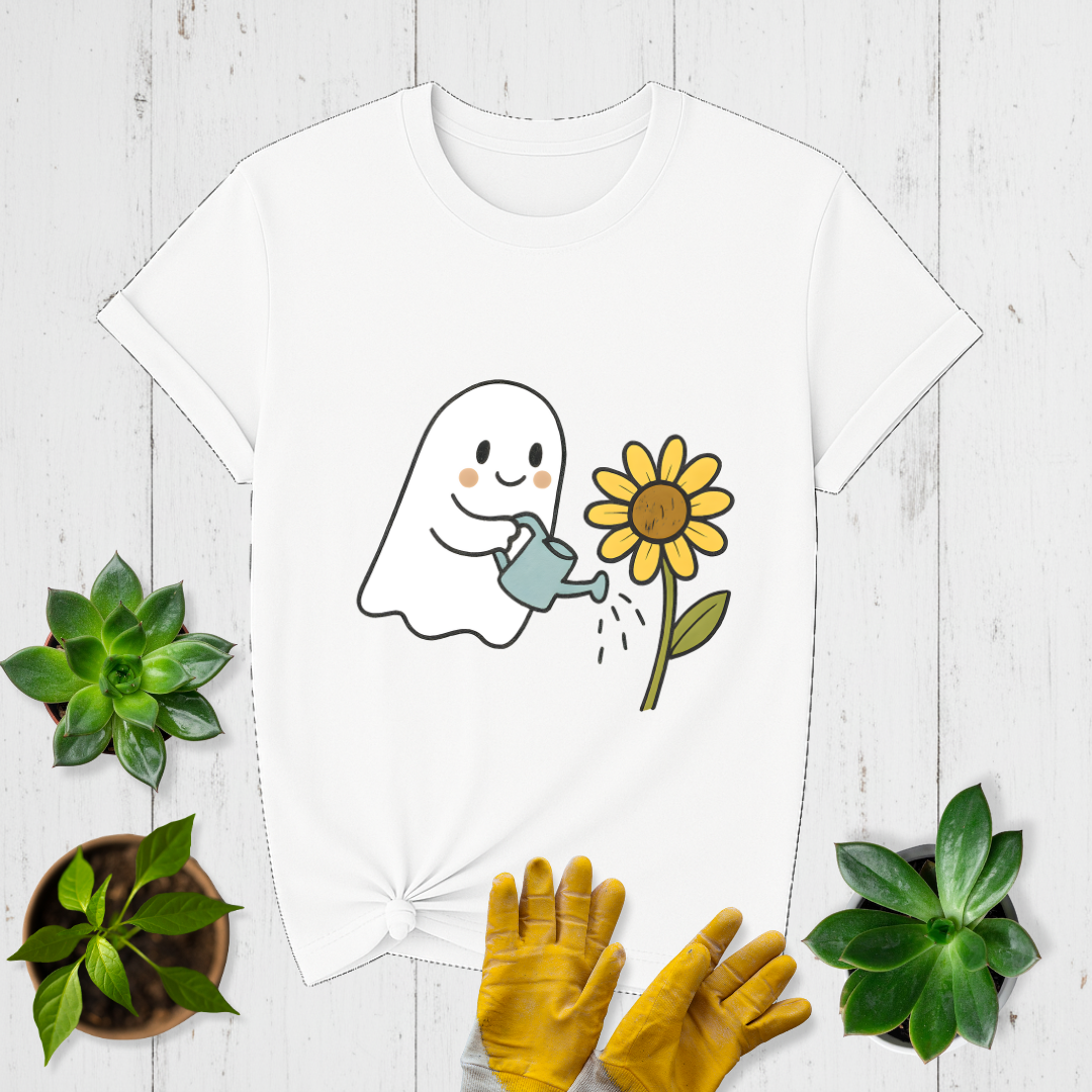 Ghost Watering Flower T-shirt