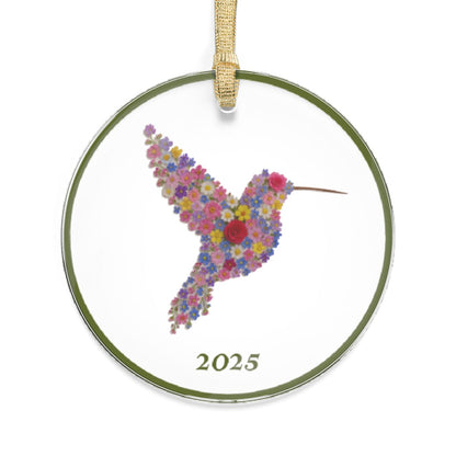 Acrylic Hummingbird Made of Small Flowers