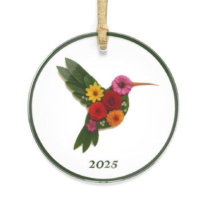 Acrylic Hummingbird Made of Realistic Flowers
