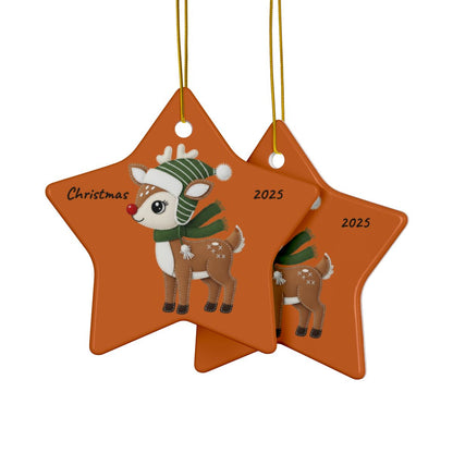 Personalized Folk Reindeer Ornament
