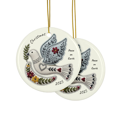 Personalized Folk Dove Ornament