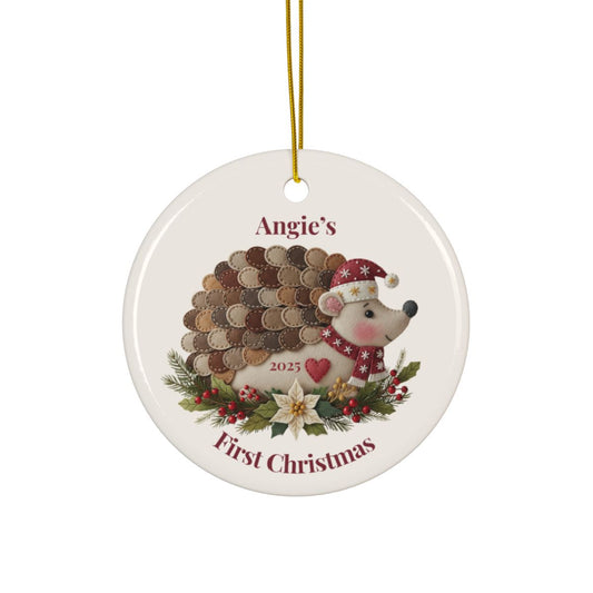 Personalized Folk Hedgehog - First Christmas