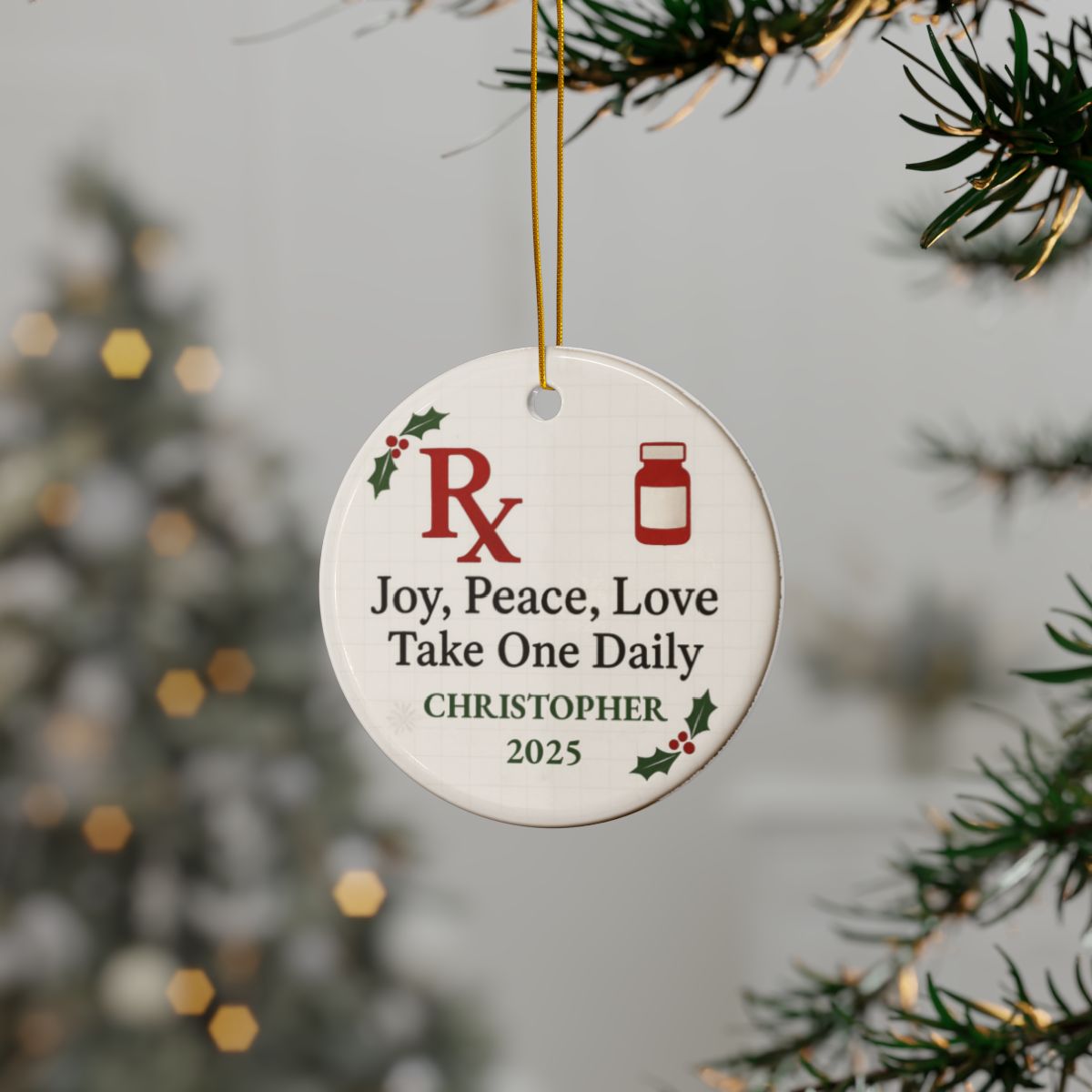 Take One Daily Pharmacist Christmas Ornament