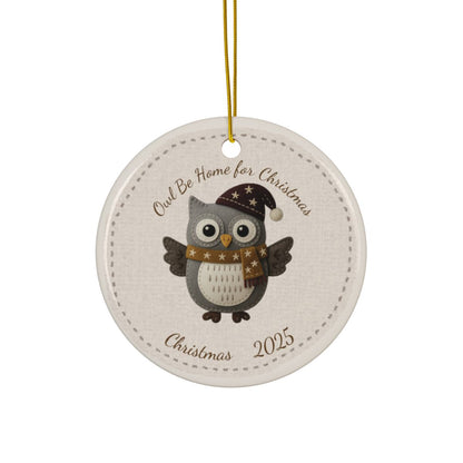 Personalized Folk Owl Christmas Ornament