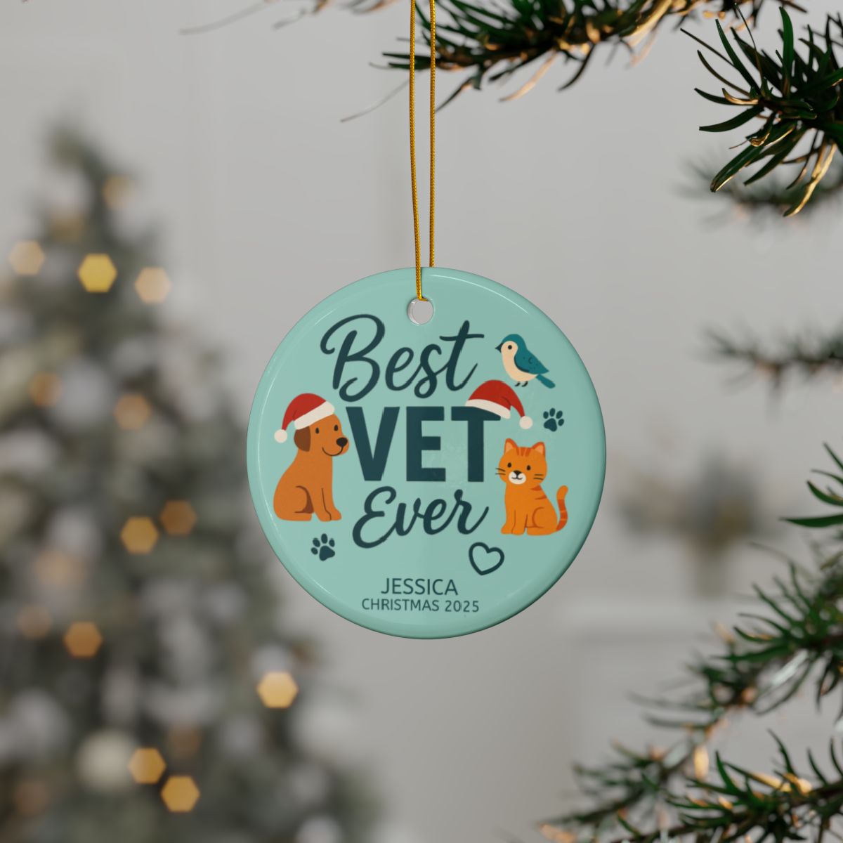 Personalized Best Veternarian Ever Ornament