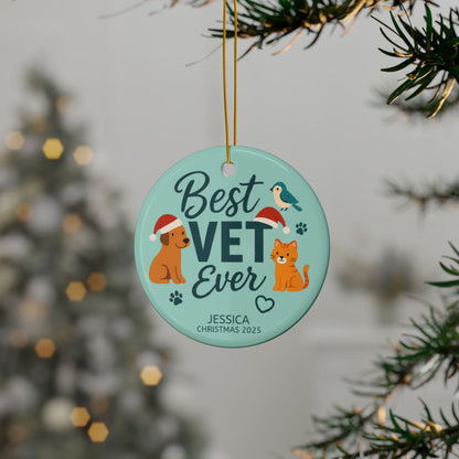 Personalized Best Veternarian Ever Ornament