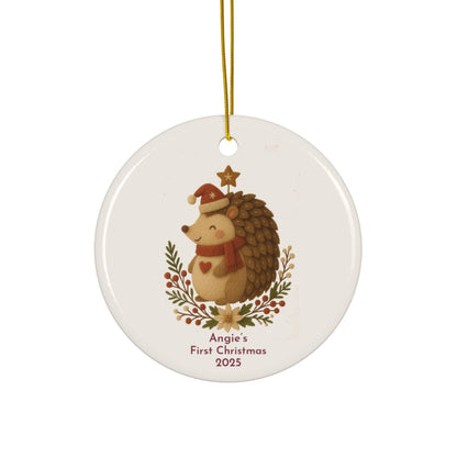Personalized Folk Hedgehog - First Christmas