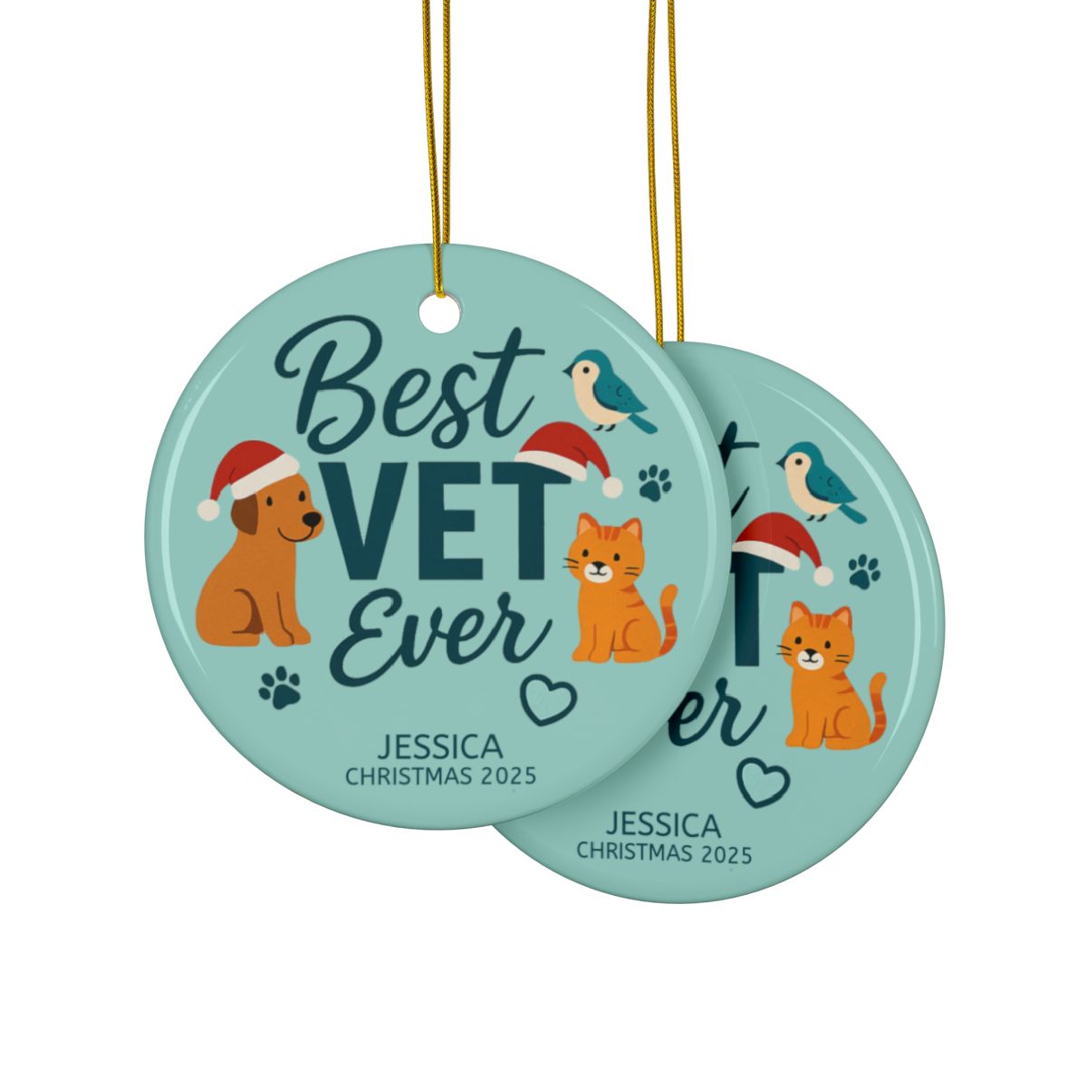Personalized Best Veternarian Ever Ornament