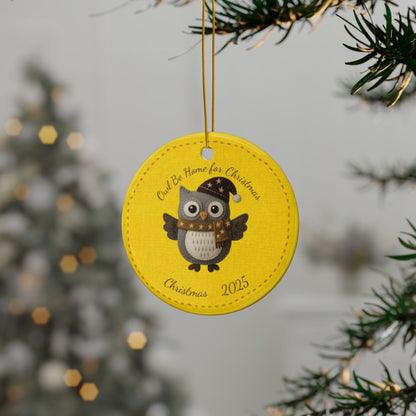 Personalized Folk Owl Christmas Ornament