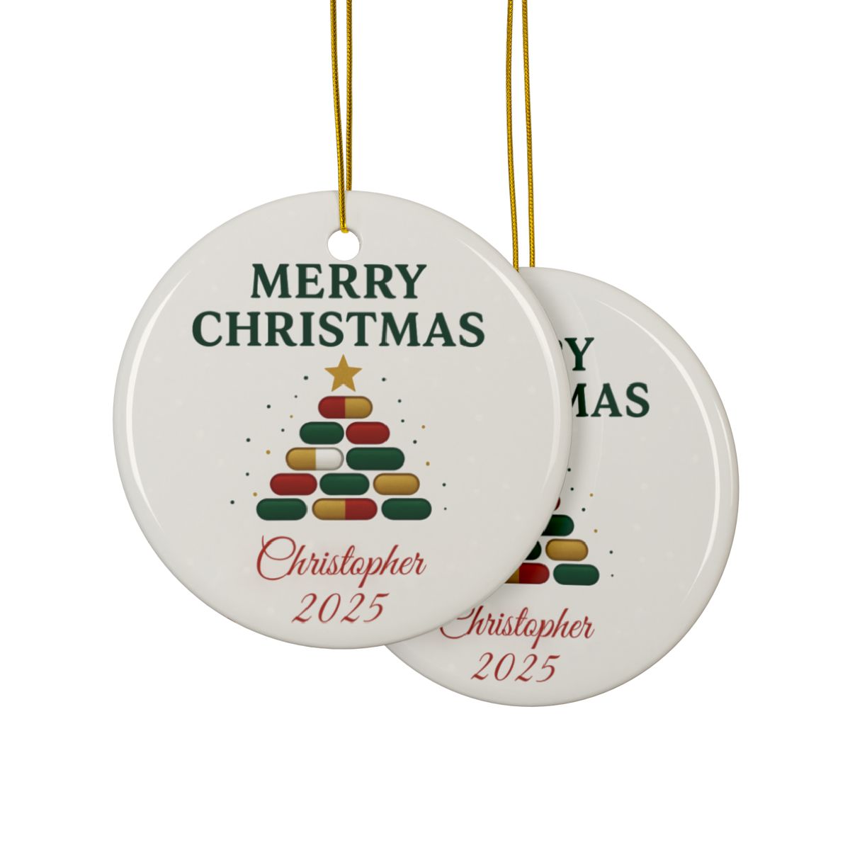 Christmas Pill Tree Ornament for Pharmacists