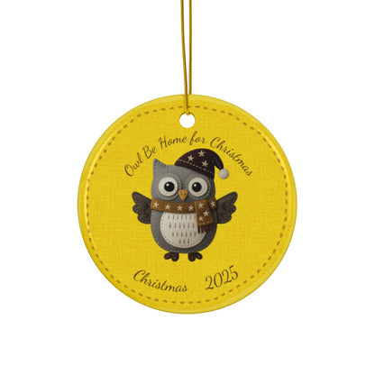 Personalized Folk Owl Christmas Ornament