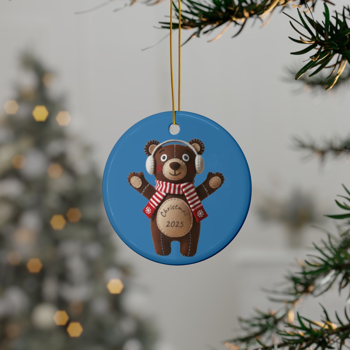 Personalized Folk Bear Ornament