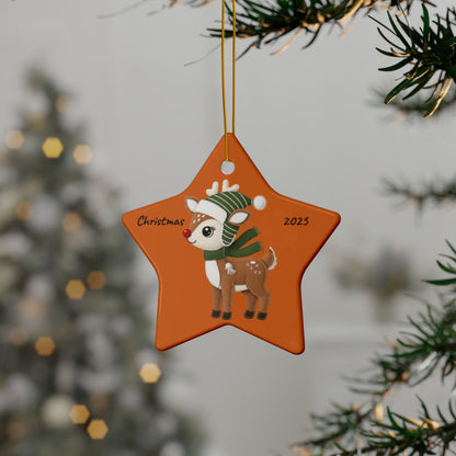 Personalized Folk Reindeer Ornament