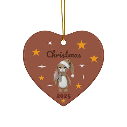 Personalized Folk Bunny Heart Ornament