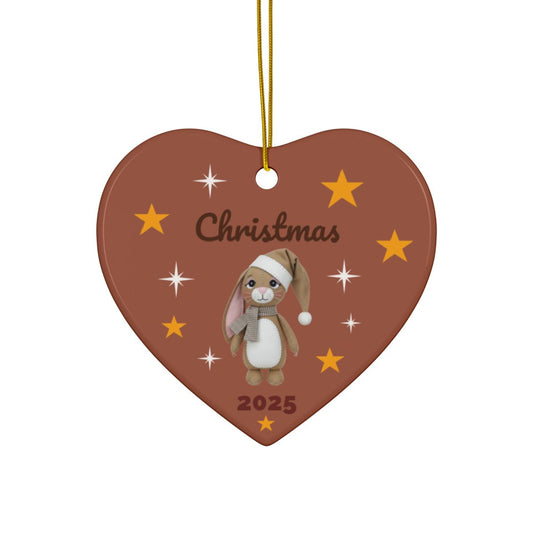 Personalized Folk Bunny Heart Ornament