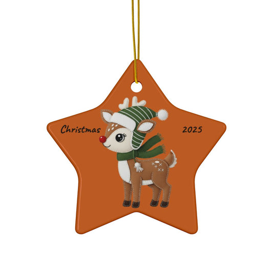 Personalized Folk Reindeer Ornament