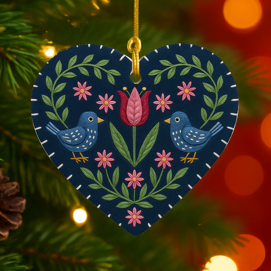 Folk Heart Ornament