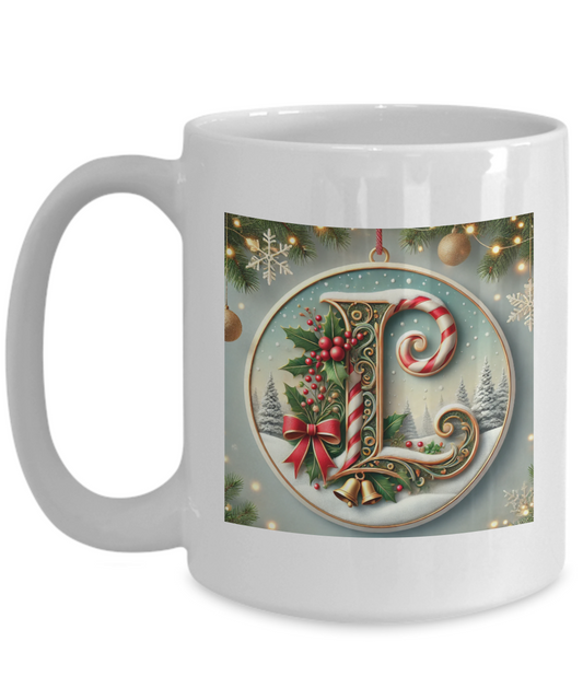 Christmas Letter L Mug