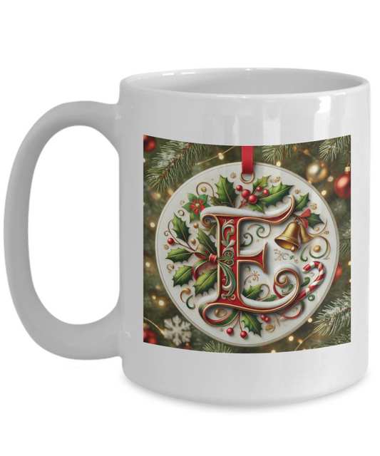 Christmas Letter E Mug