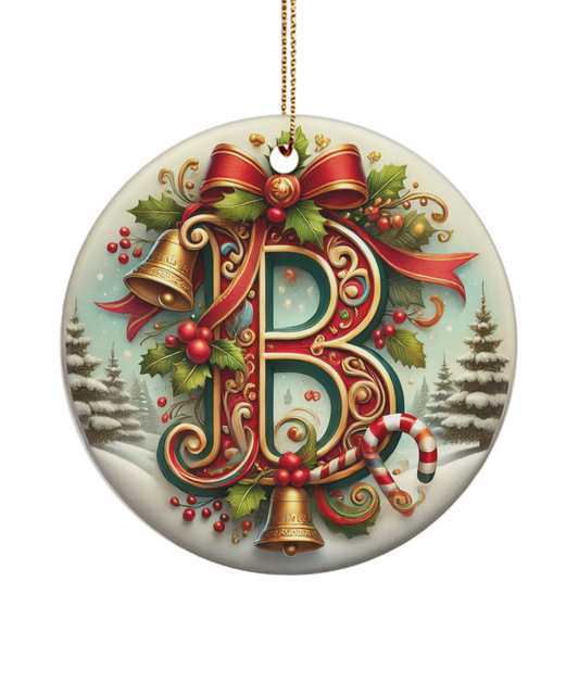 Christmas Letter B Ornament