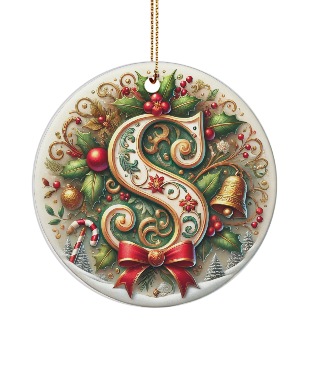 Christmas Letter S Ornament