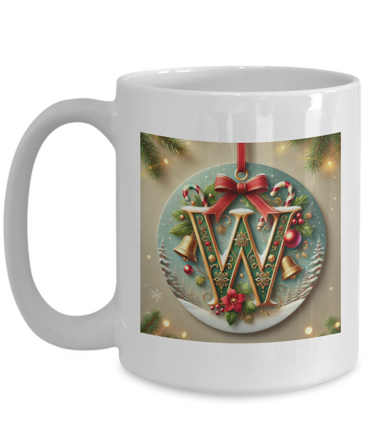 Christmas Letter W Mug