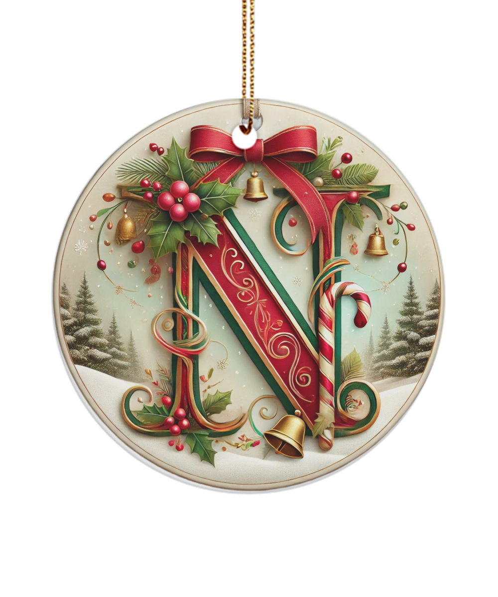 Christmas Letter N Ornament