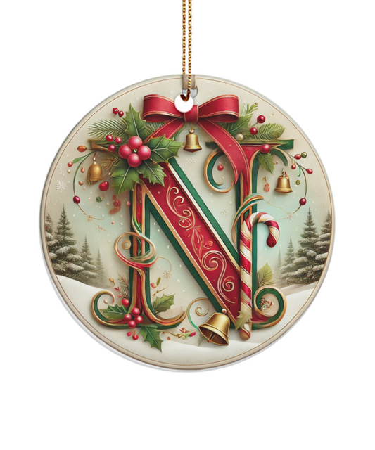 Christmas Letter N Ornament