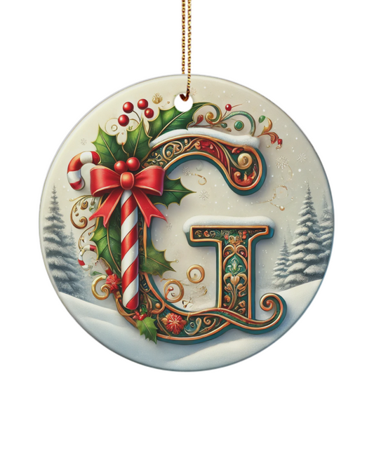 Christmas Letter G Ornament