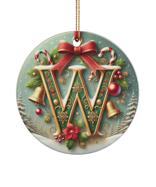 Christmas Letter W Ornament