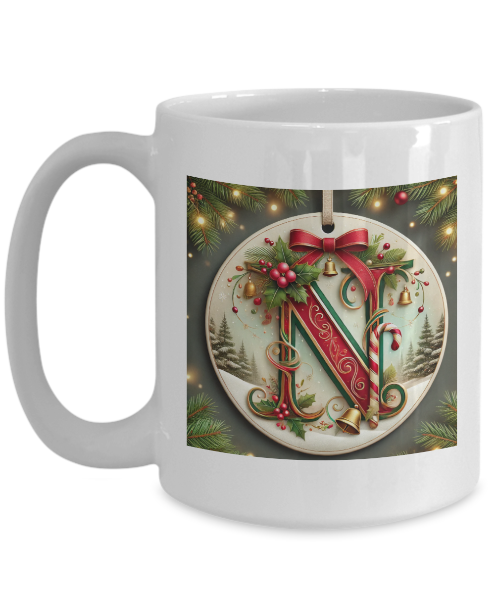 Christmas Letter N Mug