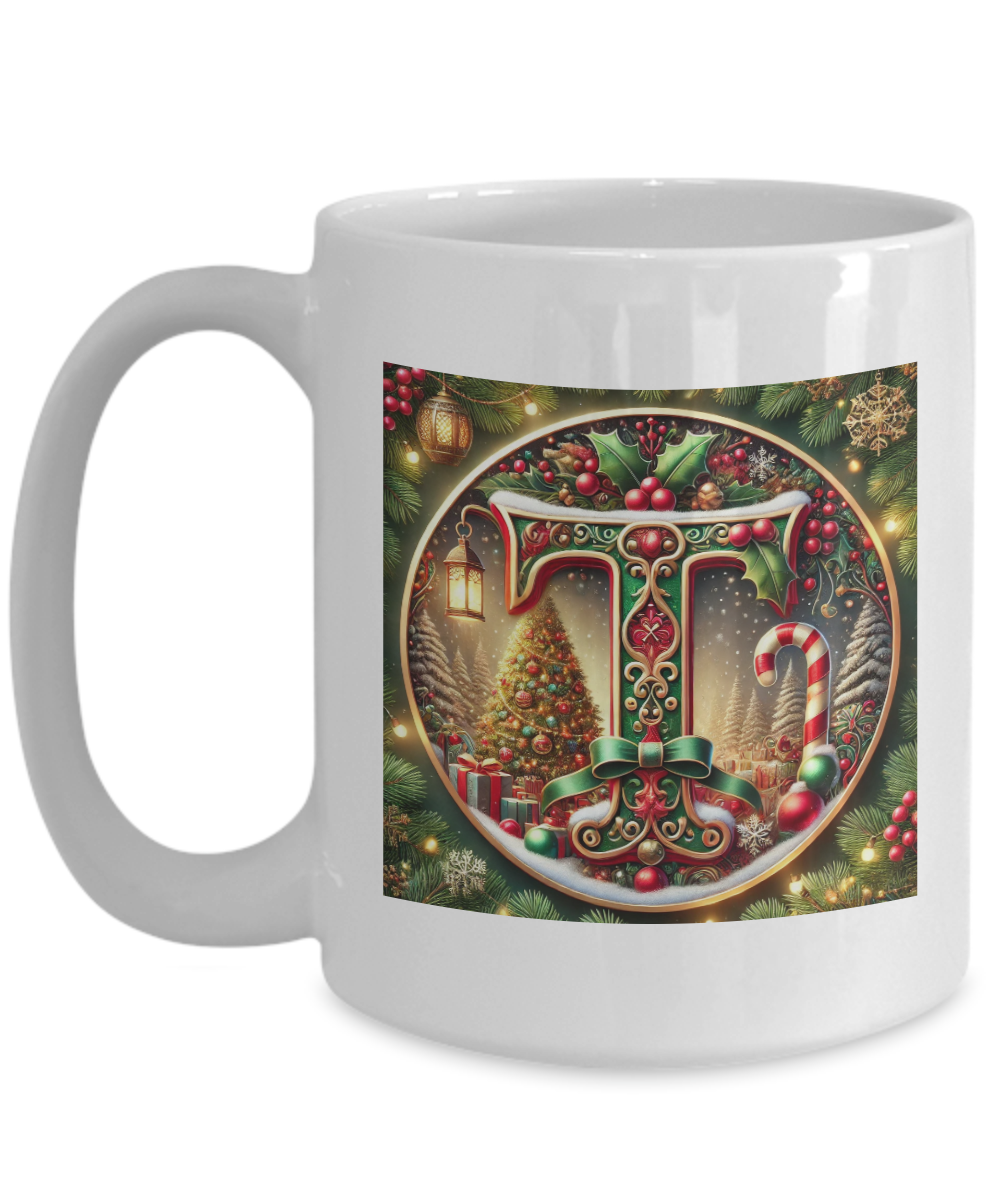 Christmas Letter T Mug