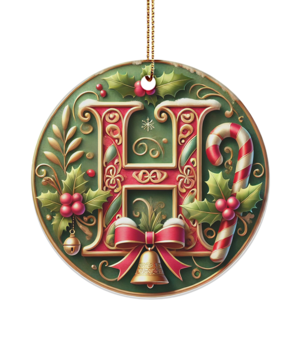 Christmas Letter H Ornament