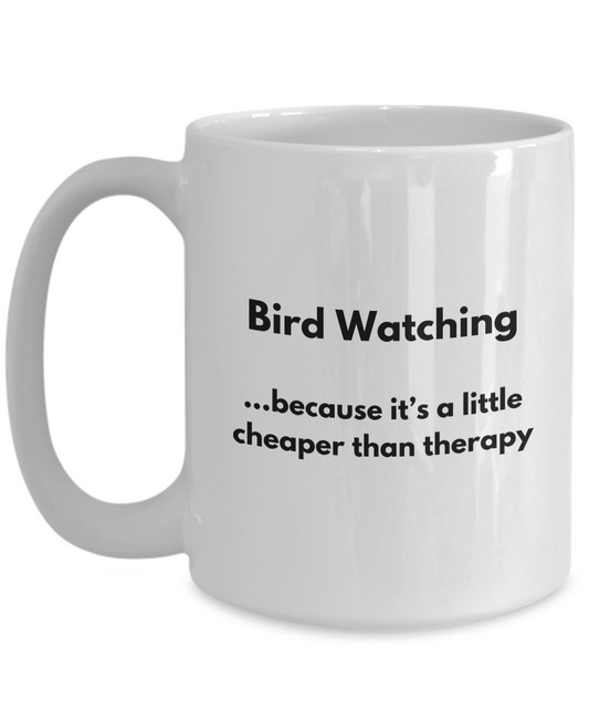 Bird Watching vs Therapy Mug for Bird Watchers, Birders