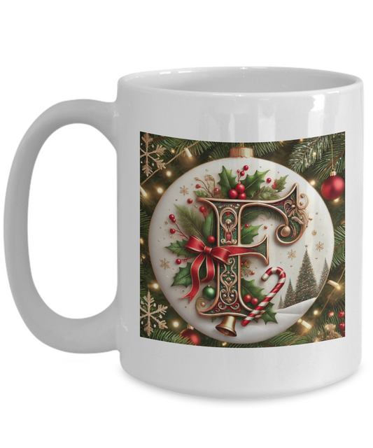 Christmas Letter F Mug