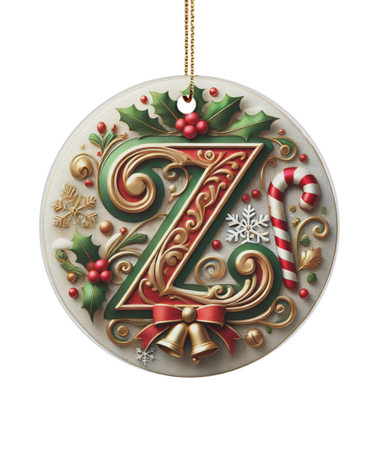 Christmas Letter Z Ornament